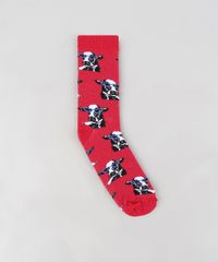 Meia-Masculina-Cano-Alto-Divertida-de-Vaca-Vermelha-9309991-Vermelho_1