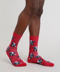 Meia-Masculina-Cano-Alto-Divertida-de-Vaca-Vermelha-9309991-Vermelho_2