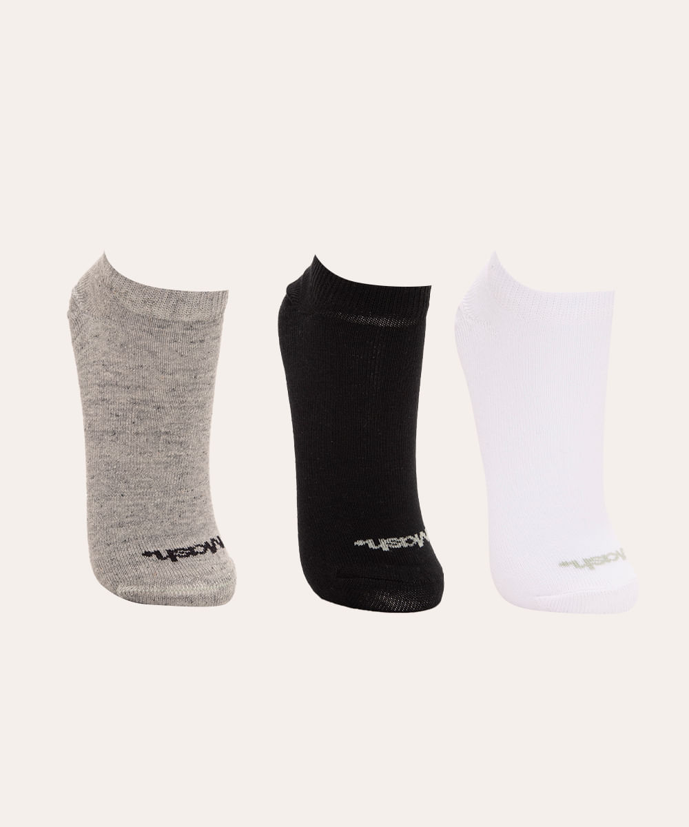 kit de 3 meias masculinas mash soquete colorida
