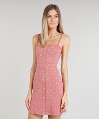 Vestido-Feminino-Curto-Estampado-de-Poas-com-Botoes-Rose-9279908-Rose_1