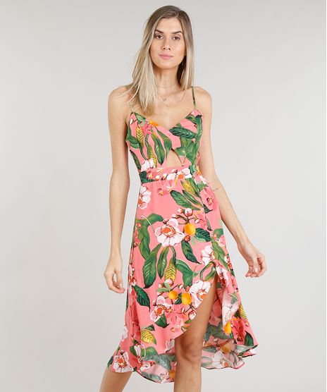 Vestido-Feminino-Midi-Estampado-Floral-com-Babado-Coral-9191303-Coral_1