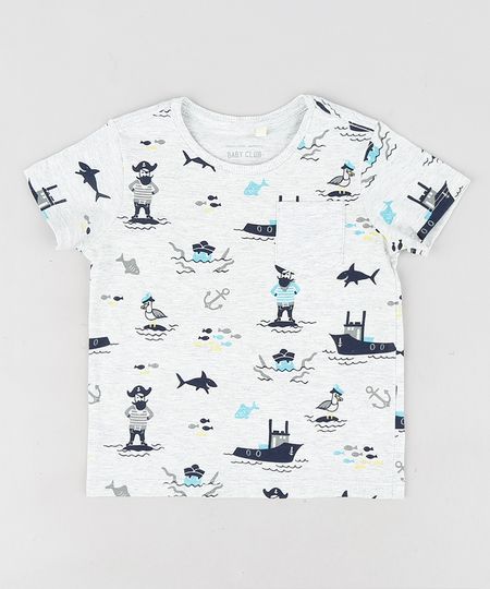 Camiseta-Infantil-Estampada-de-Piratas-Manga-Curta-Gola-Careca-Cinza-Mescla-Claro-9302078-Cinza_Mescla_Claro_1