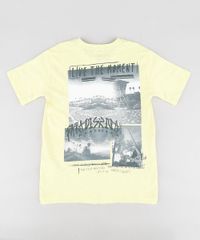 Camiseta-Infantil-com-Estampa-de-Praia-Manga-Curta-Gola-Careca-Amarela-9347696-Amarelo_2