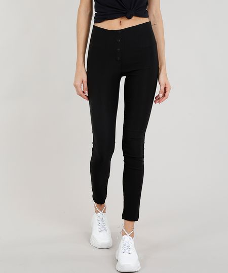 Calca-Feminina-Legging-Bengaline-com-Botoes-Preta-9191404-Preto_1