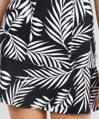 Saia-Feminina-Curta-Estampada-de-Folhagens-com-Recortes-Preta-9301949-Preto_4