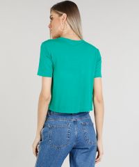 Blusa-Feminina-Ampla--Famous-On-My-Block--Manga-Curta-Decote-Redondo-Verde-9311098-Verde_2