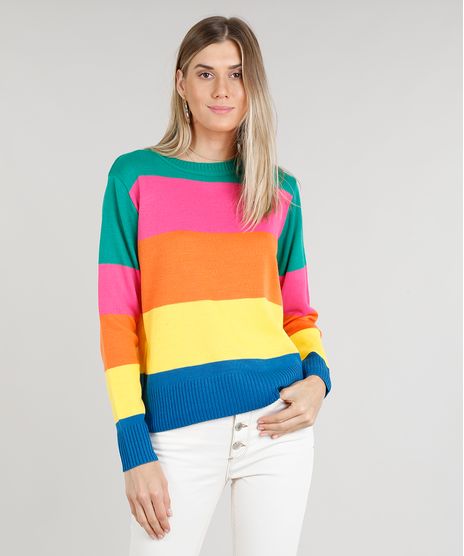 Sueter-Feminino-Listrado-Arco-Iris-em-Trico-Multicor-9322979-Multicor_1