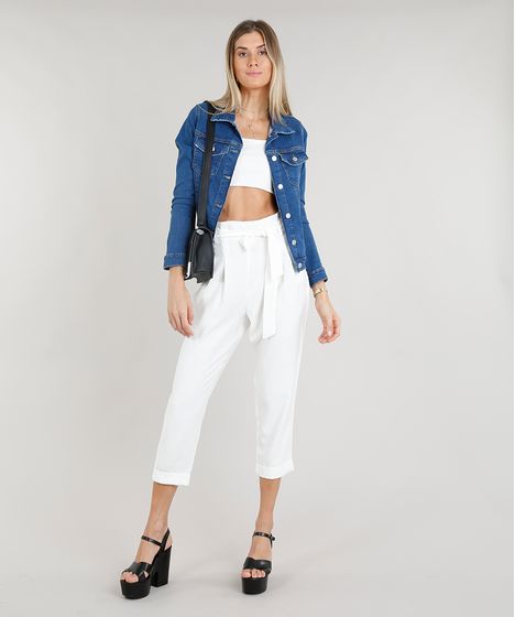 jaqueta jeans feminina com strech