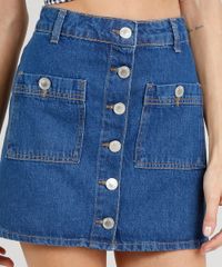 Saia-Jeans-Feminina-Curta-com-Botoes-Azul-Escuro-9271825-Azul_Escuro_4