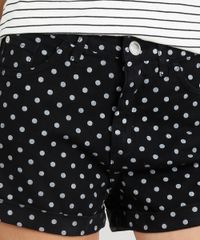 Short-de-Sarja-Feminino-Vintage-Estampado-de-Poa-com-Barra-Dobrada-Preto-9328486-Preto_4