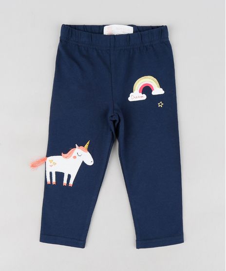 Calca-Legging-Infantil-com-Unicornio-e-Arco-Iris-Azul-Marinho-9121665-Azul_Marinho_1