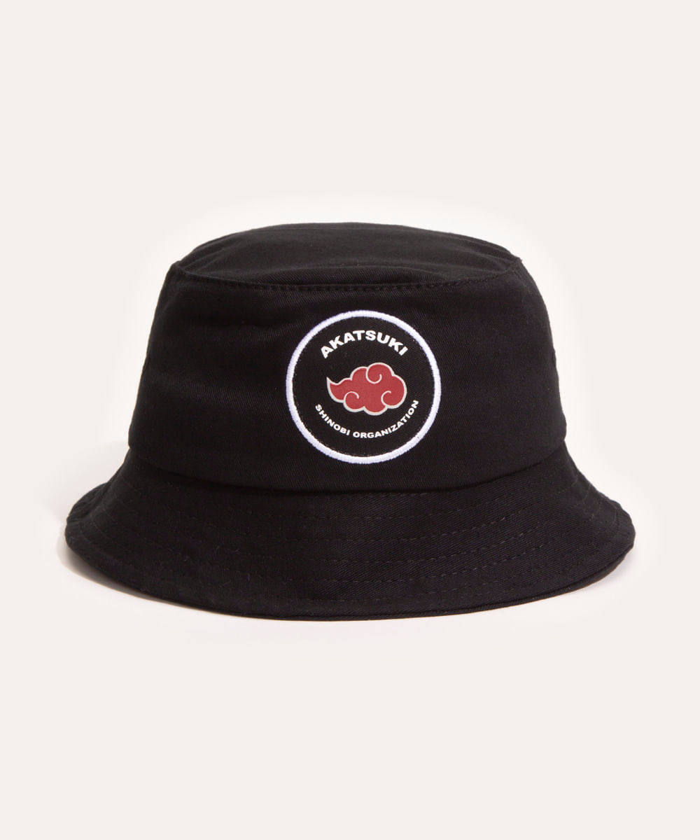 chapéu infantil bucket hat naruto preto