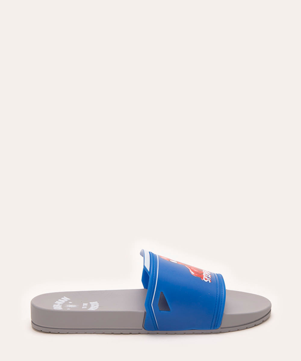 chinelo slide infantil homem aranha cinza