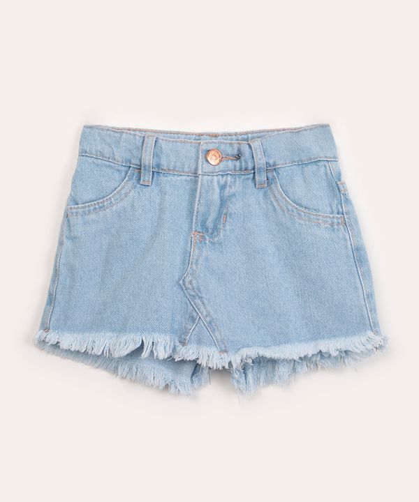 short saia infantil jeans azul claro 8
