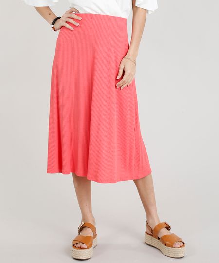 Saia-Midi-Feminina-Canelada-Coral-9293808-Coral_1 Saia-Midi-Feminina-Canelada-Coral-9293808-Coral_1