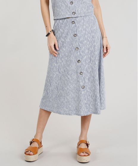 Saia-Midi-Feminina-Canelada-Listrada-com-Botoes-Azul-Marinho-9319802-Azul_Marinho_1