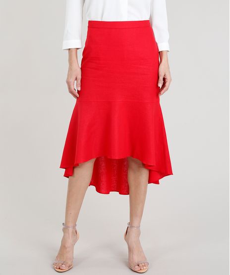 Saia-Midi-Feminina-Em-Linho-com-Recorte-Mullet-Vermelha-9243904-Vermelho_1