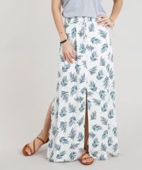 Saia-Longa-Feminina-Estampada-de-Folhagem-com-Fendas-Off-White-9309644-Off_White_1
