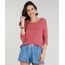 Blusa-Feminina-em-Trico-com-Sobreposicao-Manga-Longa-Decote-Redondo-Rosa-Escuro-9226864-Rosa_Escuro_1