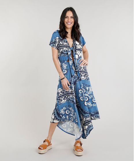 Macacao-Feminino-Pantacourt-Estampado-de-Arabescos-com-No-e-Vazado-Manga-Curta-Decote-V-Azul-9305124-Azul_1