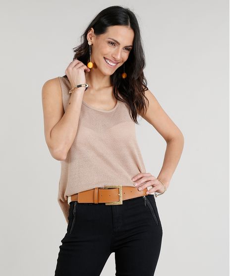 Regata-Feminina-em-Trico-Decote-Redondo-Kaki-9306839-Kaki_1