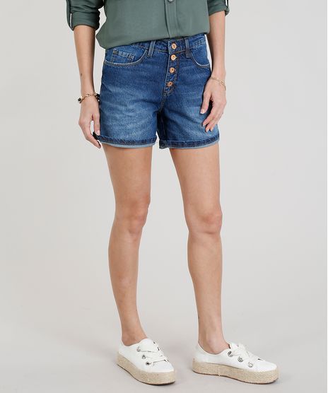 Short-Jeans-Feminino-Midi-com-Botoes-Azul-Escuro-9271819-Azul_Escuro_1