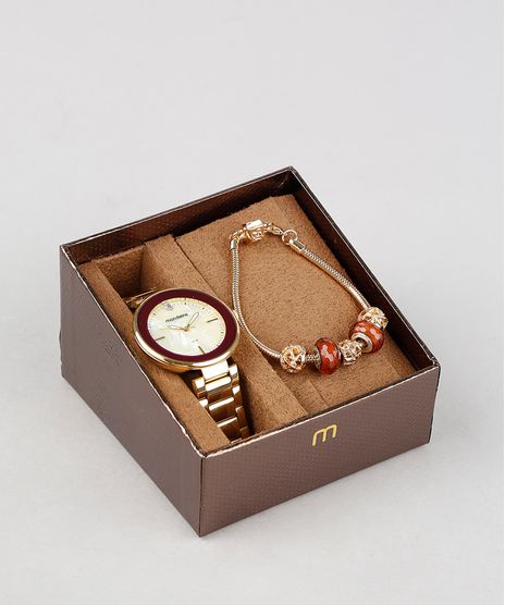 Kit-de-Relogio-Analogico-Mondaine-Feminino---Pulseira---53613LPMVDE2K-Dourado-9377302-Dourado_1