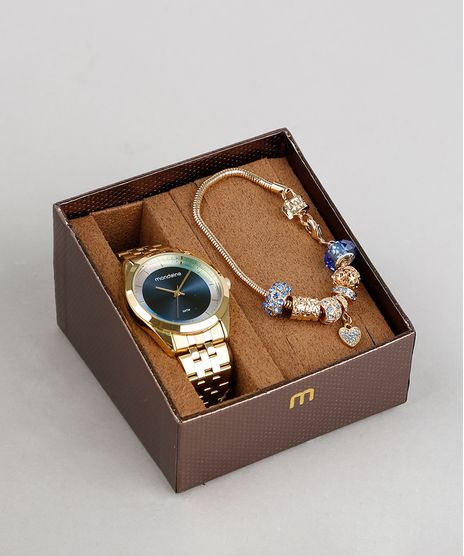 Kit-de-Relogio-Analogico-Mondaine-Feminino---Pulseira---53684LPMVDE1K-Dourado-9377282-Dourado_1