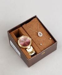 Kit-de-Relogio-Analogico-Mondaine-Feminino---Colar---Brinco---53687LPMKDE2K-Dourado-9377290-Dourado_1