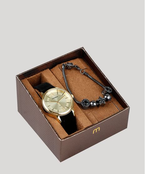 Kit-de-Relogio-Analogico-Mondaine-Feminino---Pulseira---99025LPMVDD1KC-Dourado-9377293-Dourado_1