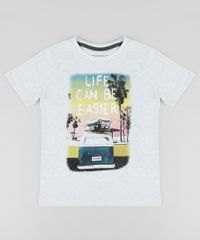 Camiseta-Infantil--Life-Can-Be-Easier--Manga-Curta-Gola-Careca-Cinza-Mescla-Claro-9316361-Cinza_Mescla_Claro_1