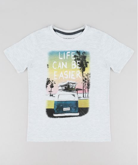 Camiseta-Infantil--Life-Can-Be-Easier--Manga-Curta-Gola-Careca-Cinza-Mescla-Claro-9316361-Cinza_Mescla_Claro_1