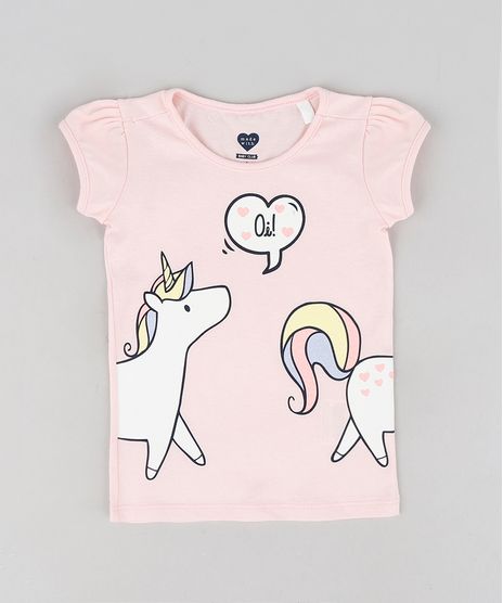 Blusa-Infantil-com-Estampa-de-Unicornio-Manga-Curta-Decote-Redondo-Rose-9301885-Rose_1