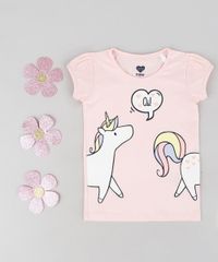 Blusa-Infantil-com-Estampa-de-Unicornio-Manga-Curta-Decote-Redondo-Rose-9301885-Rose_2