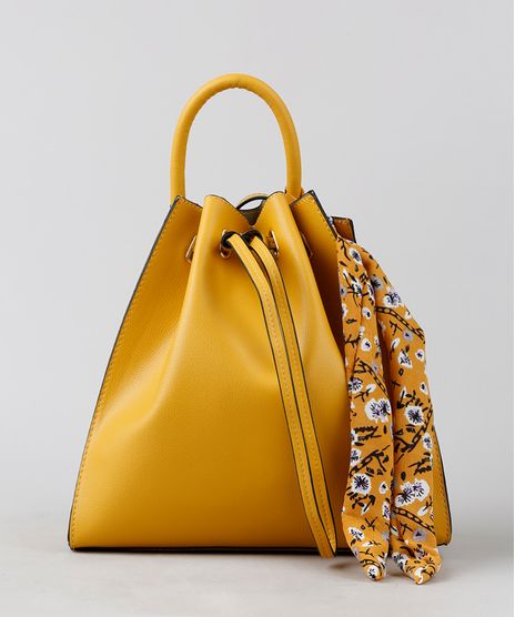 Bolsa-Saco-Feminina-Transversal-com-Lenco-Amarela-9255539-Amarelo_1