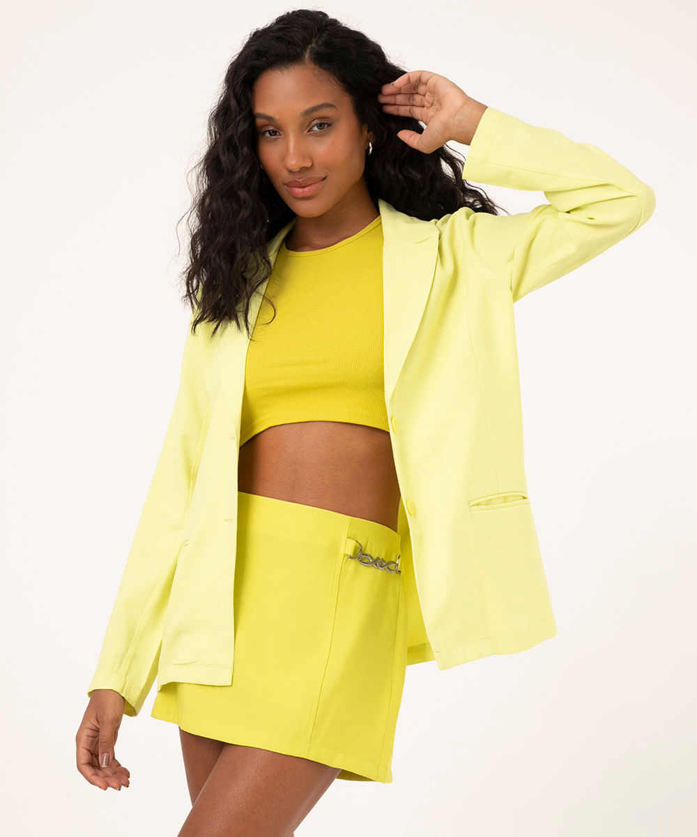 minissaia de viscose com corrente verde