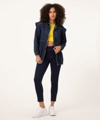 calça jeans super skinny pull up cintura média azul escuro calça jeans super skinny pull up cintura média azul escuro