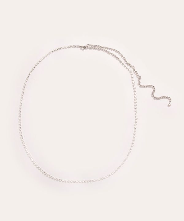 cinto corrente e strass duda beat prateado Único