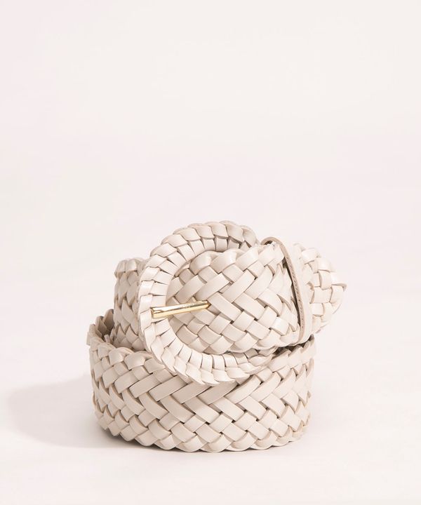 cinto largo tressê off white 85CM