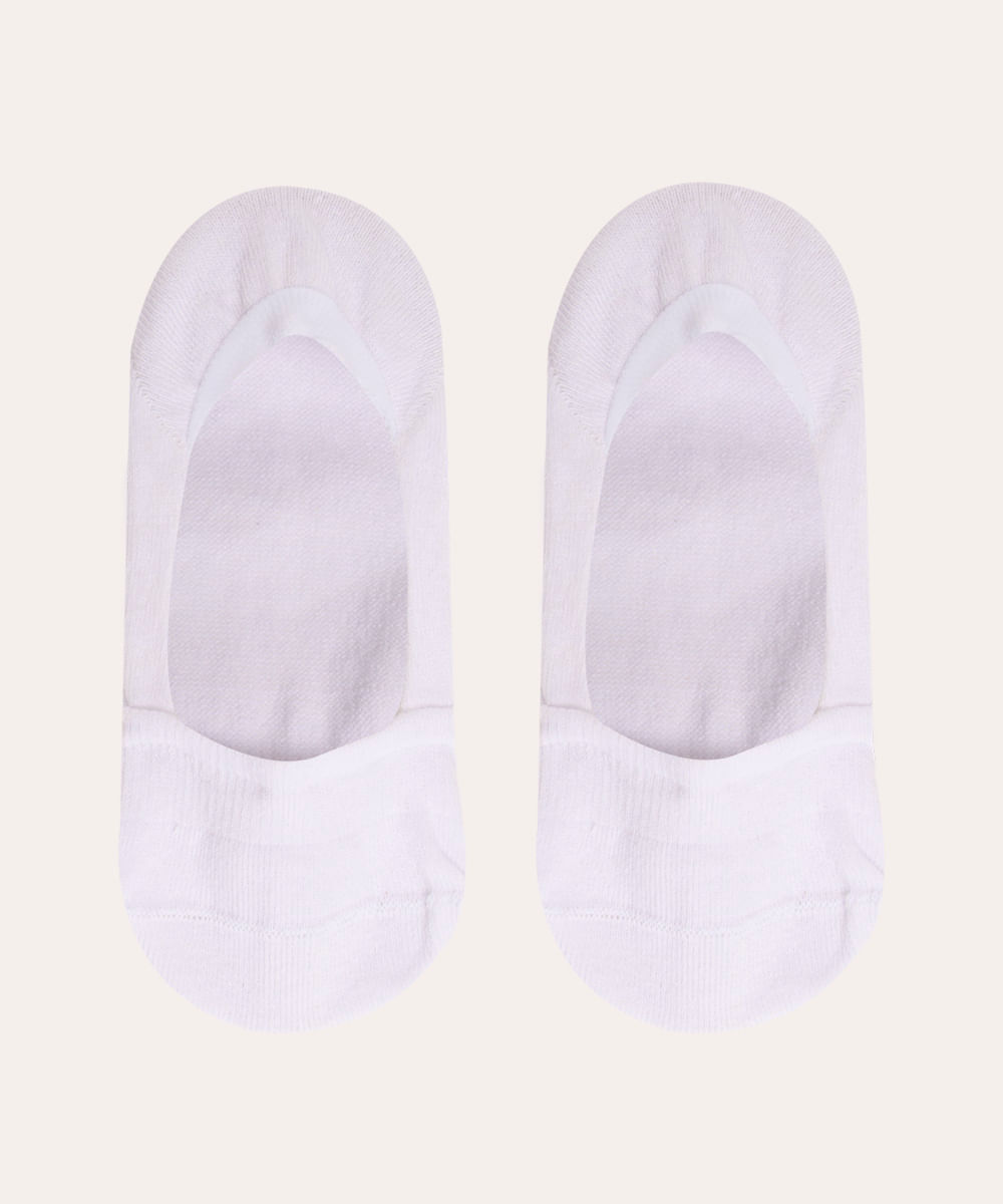 kit de 2 pares de meias invisíveis branco