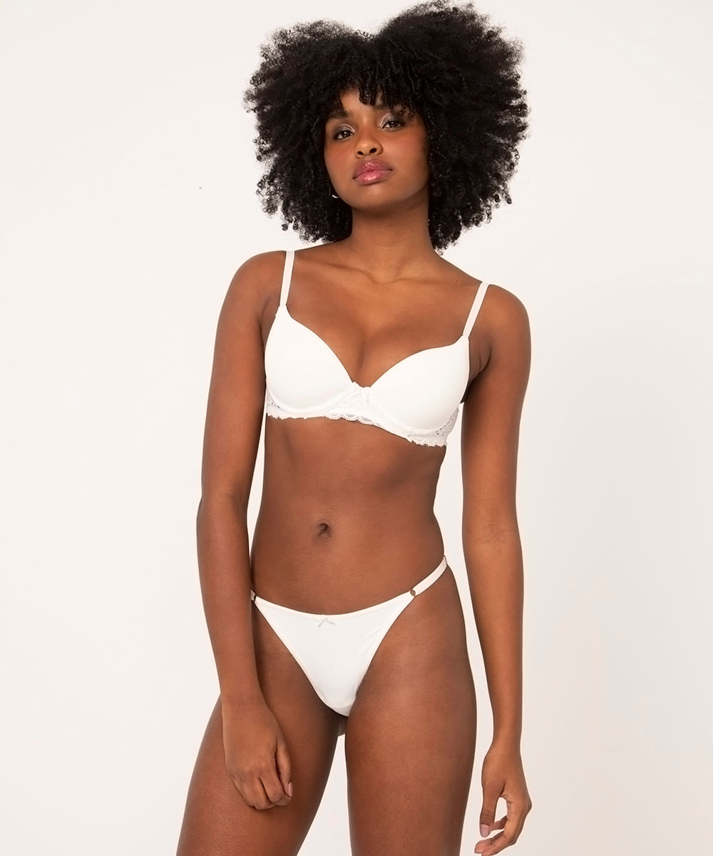 calcinha string renda off white