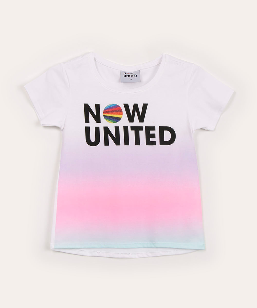 blusa juvenil manga curta now united off white