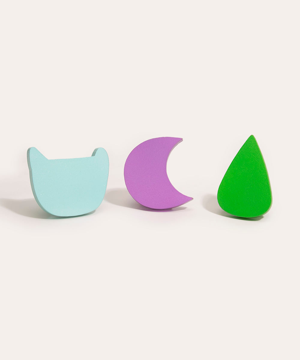 kit de 3 cabideiros mooui multicor