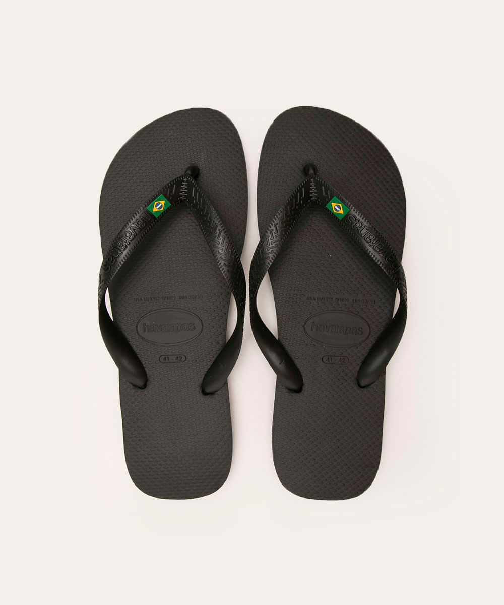 chinelo havaianas brasil preto