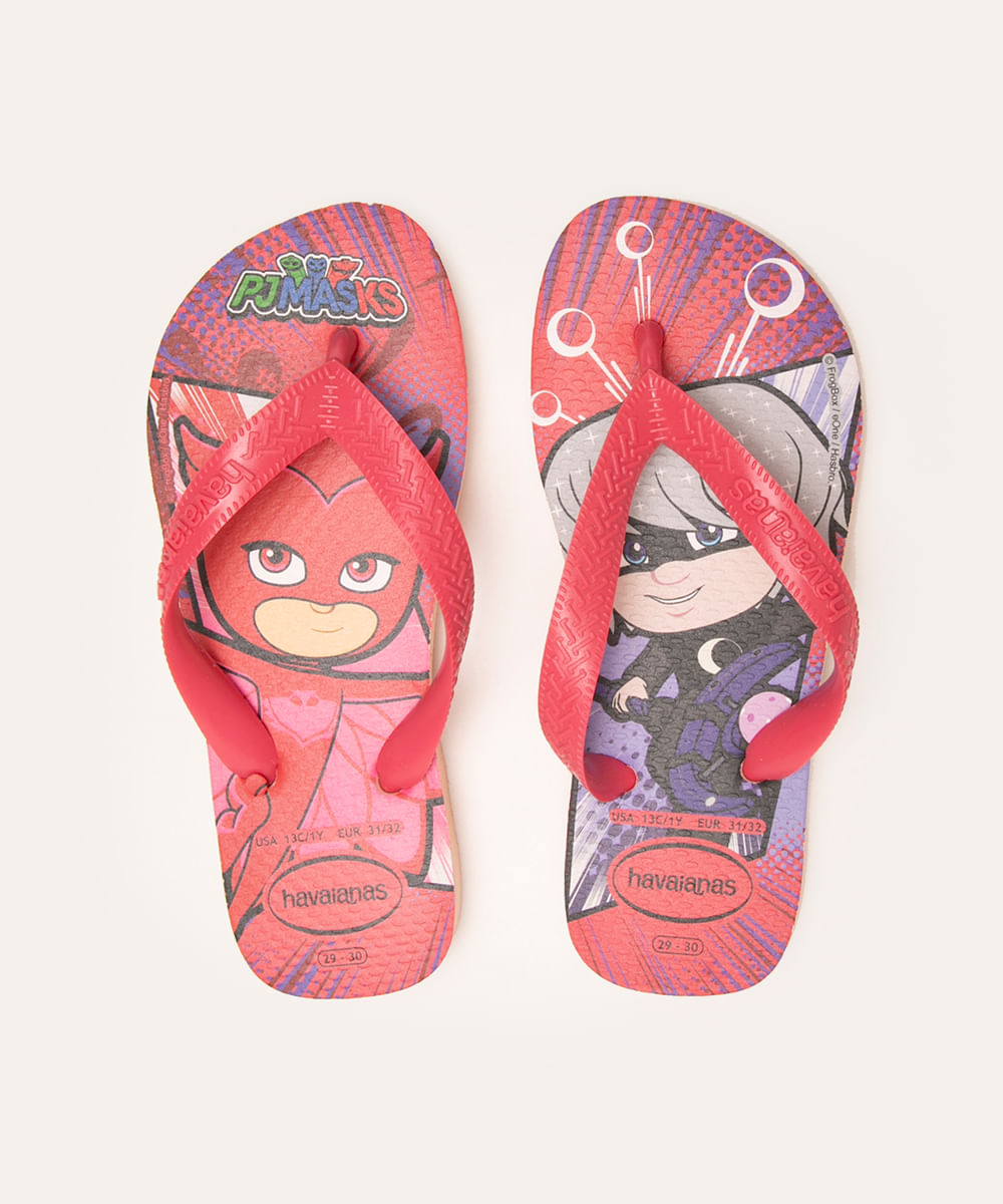 chinelo infantil pj masks havaianas rosa