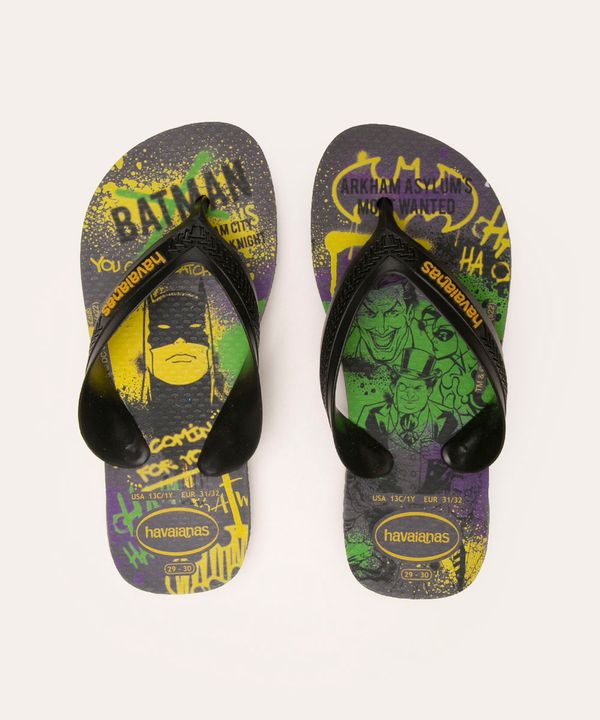 chinelo havaianas infantil Batman cinza 25-26