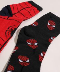 Kit-de-2-Meias-Infantis-Cano-Medio-Estampadas-Homem-Aranha-Multicor-1002489-Multicor_5