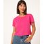 Blusa-Feminina-Basica-Cropped-com-Bolso-Manga-Curta-Decote-Redondo-Rosa-Escuro-9883461-Rosa_Escuro_1