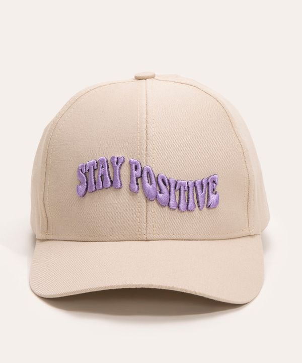 boné infantil aba curva stay positive bege Único
