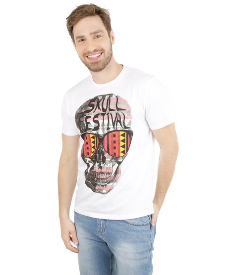 Camiseta-com-Estampa-de-Caveira-Branca-8116384-Branco_1
